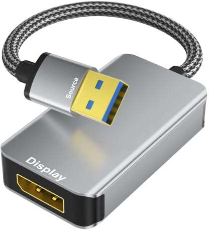 THANDBLE USB to DisplayPort Adapter 1080P 60Hz, USB A 3.0 Male to DP Female Adapter for Monitor, TV, Projectors, Compatible with Mac OS Windows 7/8/10/11 - Requires Driver Installation | USB A 3.0 Male to DP Female Converter for Monitor,TV. Compatible with Mac OS Windows 7/8/10/11 - Requires Driver Installation
