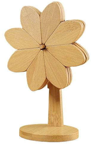 Set di sottopiatti – Sottobicchieri mulino a resistente al calore – sottopiatti in legno per piatti caldi, per decorazione casa, bancone bar, da caffè casseruole ciotole