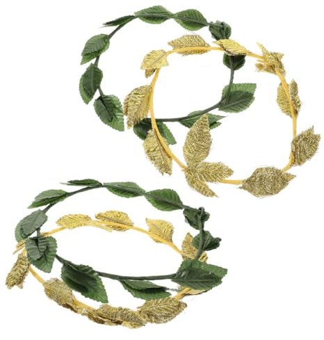 ibasenice 4 pièces Couronne de Dorée Bandeau Romain Léger et Confortable Couronne Vignes pour Cosplay Fêtes Costumées et Bals Renaissance