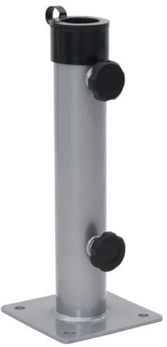 Frdhee Support de parasol de terrasse, pied de parasol pour mât en acier argenté de 38/48 mm de diamètre, support de parapluie pour terrasse, piscine, cour