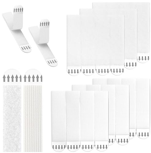 12 Paia di Strisce Adesive (24 Strisce, 19*92 mm) - Chiodi Adesivi per Quadri Muro - Appendi Quadri Senza Chiodi - Nastro Biadesivo Autoadesivo - Non Lascia Residui, Adatto per Cornici, Decorazioni