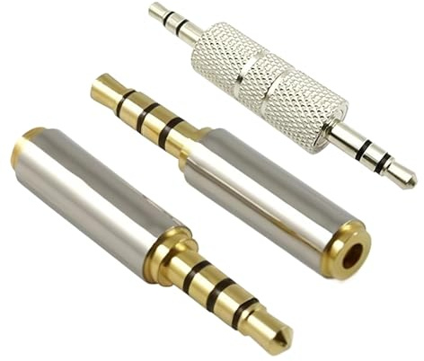 3 Stück 2,5 mm auf 3,5 mm Adapter, Audio Adapter Stereo Klinkenadapter 3,5 mm Stecker auf 2.5 mm Buchse 2.5 mm Stecker auf 3.5 mm Buchse 3.5 mm Stecker auf Stecker für Kopfhörer Mikrofon Smartphones