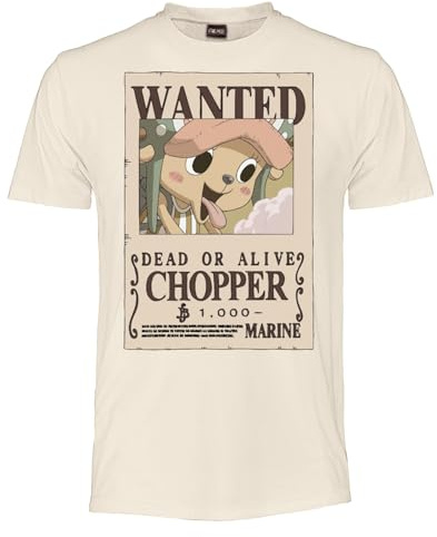 One Piece - Chopper Wanted Poster - T Shirt Uomo Donna e Ragazzo – Maglietta Ufficiale Anime in Cotone - Ricompensa 1.000 di Berry, Maglia Idea Regalo Fan