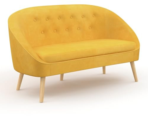 IDMarket - Samtbanksofa Sonia gelb
