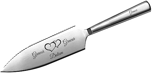 APS Tortenmesser/Kuchenheber mit eigener Gravur/Hochzeit Motiv Herzen Geschenk Brautpaar