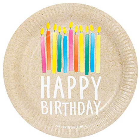 Talking Tables 20 Stück umweltfreundliche Partyteller aus Kraftpapier, plastikfrei und recycelbar, nachhaltiges Einweggeschirr für Geburtstage und mehr, 23 x 23 x 2 cm