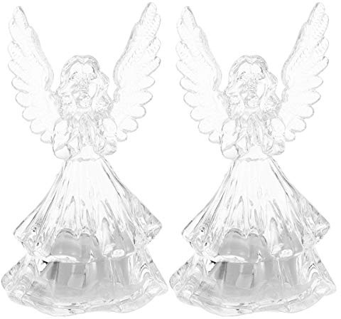 2 Stück Engel Nachtlicht Led Tischlampe Mit Buntes Transparentes Design Ideal Für Kinderzimmer Dekoration Und Geschenke Zu Weihnachten Oder Geburtstagsfeiern