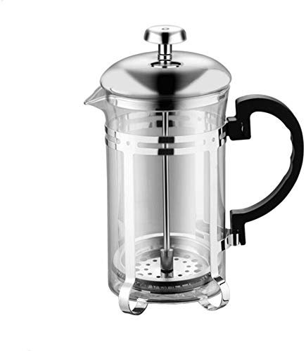 Lids Cafetera Portátil Prensa Francesa Cafetera, Olla De Prensa De Café De Vidrio Espesado, Tetera Cafetera De Té Resistente Al Calor Pote De La Cafetera del Filtro para Casa Oficina (600ml)