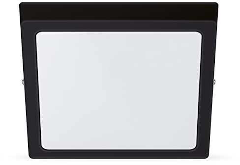Philips LED Einbauspot Slim Surface, 12W, warmweißes Licht (2700K), quadratisch, Schwarz