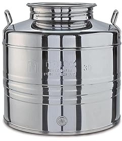 eacommerce Contenitore Bidone Fusto per Olio in Acciaio Inox Olivà con Tappo ermetico a Vite … (Solo Fusto, 50 Litri)
