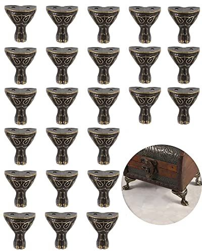 Olldag 24 Stück antike Messing-Beine, Hardware, Schmuckkästchen, Beine, Füße, Eckenschutz, dekorative Schmuckschatulle, Füße für Geschenkbox, Holzkasten, Vintage (Bronze)