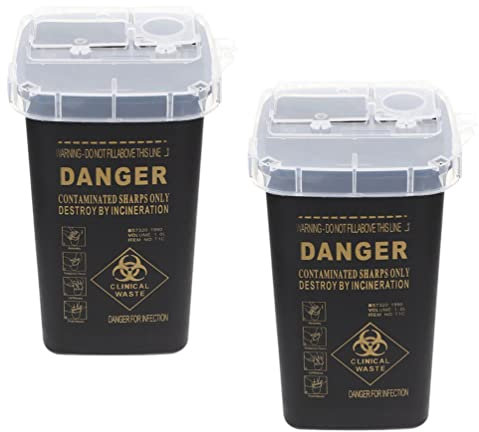 Beavorty 2 piezas caja de eliminación cuchillas dispensador caja de cuchillas de afeitar caja de eliminación de peluquería caja de almacenamiento banco contenedor de reciclaje para el hogar uso