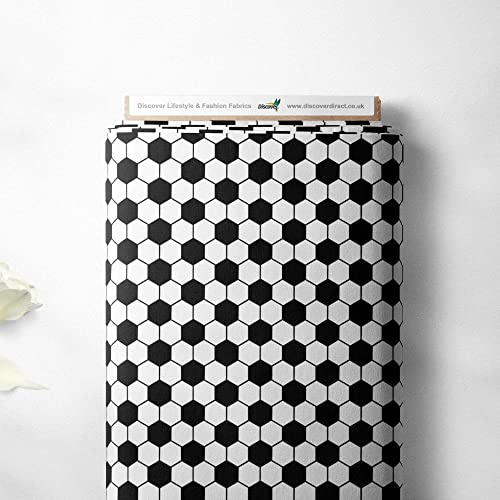 100 % Baumwolle, Sportbälle, bedrucktes Design, Quilten, Kinder, Handwerk, Kleid, Qualität, Nähen, Premium-Stoffmaterial, 140 cm breit (Meterware, Fußball-Party)