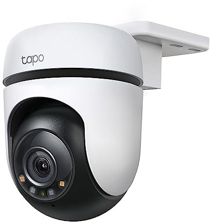 Tapo TP-Link Tapo C510W, Telecamera di sicurezza Wi-Fi per esterni, definizione 3MP, 360° con visione notturna a pieno colore, audio bidirezionale. Cloud Video Recording, Funziona con Alexa