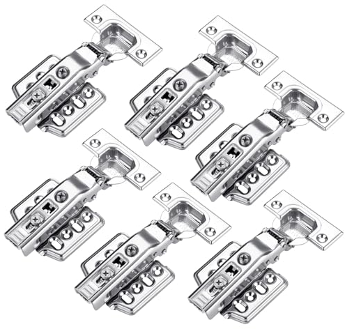 Cokritsm Scharniere für Schranktüren 35mm mit Feder Öffnungswinkel 110°, Scharniere Schranktür mit Scharnierschrauben Küchenschrank 6 Stück