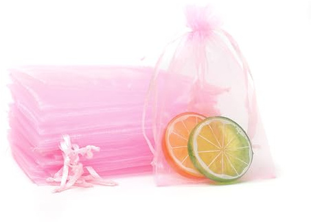 Whakano 20 Stück Bunt Organzasäckchen mit Kordelzug,Organzabeutel,Schmuckbeutel,GeschenkSack,für Hochzeit Geburtstag Süßigkeiten Schmuck Geschenkverpackung Party Mit Schnur,Rosa,7x9cm