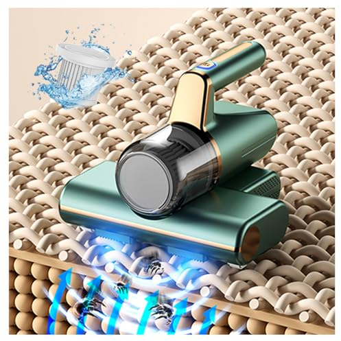 BesBet Aspirateur à Main Anti-Acariens, éLimine 99,9% des BactéRies, AllergèNes, Acariens Nettoyeur De Lit sans Fil avec LumièRe UV Et Vibration Aspirateur pour Matelas pour Matelas, CanapéS,Green