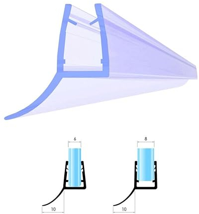 Von Adelberg Premium Duschdichtung VA 055 I Länge 200 cm I Duschtürdichtung für 6 bis 8 mm Glasstärke in transparenter Optik I Duschdichtungen für Duschtüren & Duschkabinen Dichtungen vom Profi