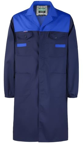 Oralidera Homme Blouse de Travail Mecanique Veste de Travail de Jardinage Vêtements de Travail Blouse d'Atelier Chantier Bleu de Travail, Bleu, XL