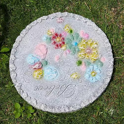 Elitix Trittsteine für Garten Dekorative Trittsteine, die In den Boden Gesteckt Werden, Trittsteine/Gehwegplatten für Die Landschaftsgestaltung, Gartendeko, Gehwegpflaster, Steine, Ornamente(Gray)