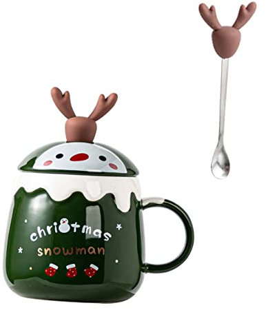 Hoement Weihnachts Tasse Mit Elch-design Aus Keramik Langlebige Milchbecher Für Kaffeebecher Praktische Trinkbecher Für Weihnachten