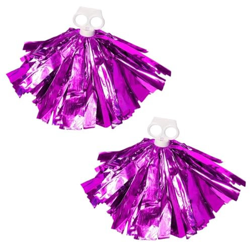 AYWTIUN Cheerleader Pompons 1 Paar Blume Ball Cheerleading Pompon Quaste Hand Blumen Spiele Cheerleader Pom Hände Ring Halten Jubeln Requisiten Pompon(Dark pink)
