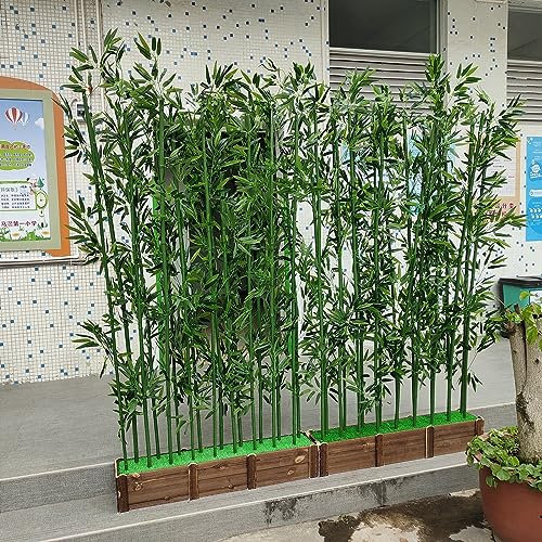 Künstliche Bambuspflanze für den Innen- und Außenbereich, künstlicher Bambusbaum für Zuhause, Büro oder Garten, freistehender Raumteiler und Landschaftsbauakzent, 2 m hoch, Seidenplantage in Green Co