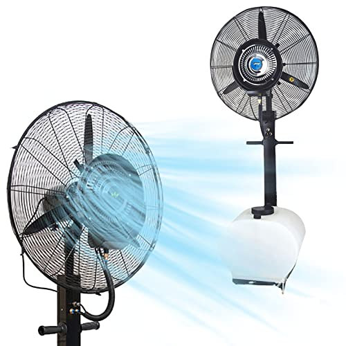 WANGXLGD Ventilatori nebulizzatori, Ventilatore a piedistallo Commerciale oscillante a 90° con nebulizzazione, Ventilatori da Giardino per Patio Esterno per Il Raffreddamento (81cm/31.9in)