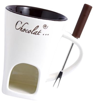 Set portatile per fonduta al cioccolato con forchetta, ideale per feste e riunioni in casa