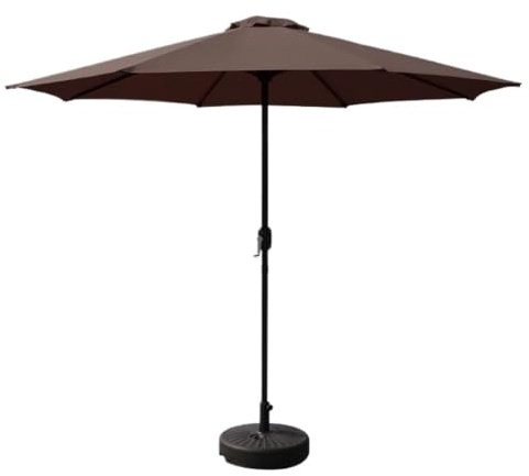 Sonnenschirm Im Freien, 2,7 M/8,85 Ft, Terrassenschirm Aus Metall Für Den Außenbereich, Marktschirm Mit Sockel, Terrassen-Gartenschirm(B-2.7M/8.85ft)