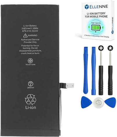 ELLENNE Akku für Apple iPhone 7 Plus 2900 mAh + Schraubendreher-Set enthalten | Akku für iPhone 7 Plus, 2900 mAh, mit Werkzeugset zur Demontage