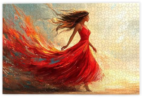 Puzzle 1000 Pièces Adultes, Puzzle Femme pour Adulte, Grand Puzzles Bois avec Boite Cadeau, Jeu de Concentration pour Adultes, 1000 Pièces Puzzles pour Décoration Murale Maison, Cadeau Femme, B-62