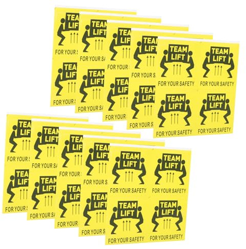 TOBBOMEY 100 pezzi Adesivi Avviso Team Lift Required Etichette Adesive per Pacchi Pesanti Segnaletica Duratura per Magazzino e Spedizioni