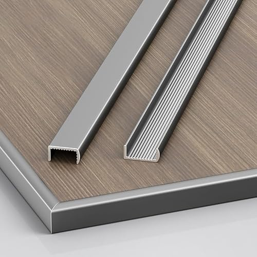 Coayuou Fliesen Abschlussleiste Metall U Profil 100cm*3 Stück Übergangsprofil Alu Langlebiger Schutz Für Saubere Abschlüsse An Wandfliesen & Bodenfliesen(Grau,16mm)