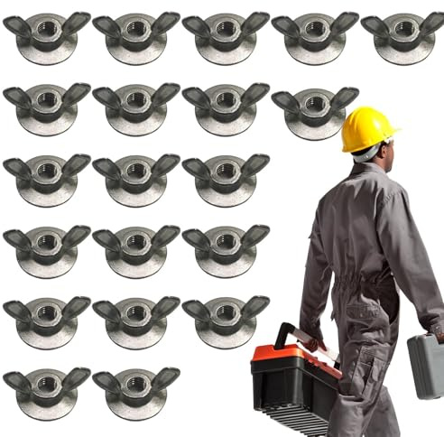 Gazocua Flügelmuttern Set | Befestigungshardware Aus Stahl Mit 6 mm Gewindeschrauben,Schraubendreher Für Flügelmuttern,Für Instandsetzung Von Haushalt, Kraftfahrzeuge, Möbeln, Für Erwachsene, Männer