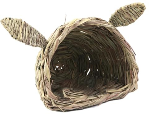 lmoikesz Grass Home Naturlig Kanin Halmhytt För Kanin Hamster Mysigt Bo För Husdjur Vila Och Lek Rymlig Tillräckligt För Små Husdjur Att Vila Och Leka. Halmbo Gräshus För Hamster