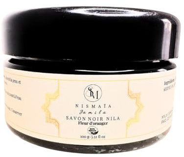 Savon Noir au Nila Authentique Visage & Corps. Nettoyant Traditionnel Inspiré du Rituel Oriental. Peau Propre, Douce et Préparée au Gommage