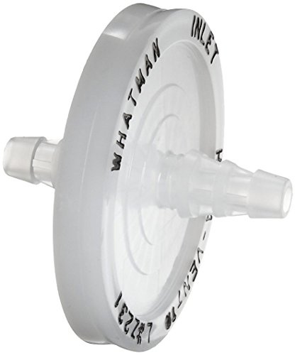 Whatman 6723-5000 Hepa-vent diskventilationsfilter med vatteninlopp 1/10,2 cm till 3/20,3 cm SB och uttag 1/10,2 cm till 3/20,3 cm SB, 60 PSI maximalt tryck, 50 mm diameter (