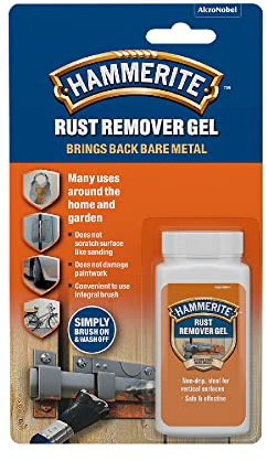 Hammerite Rust Remover Gel Blister. Non Drip Rust Remover for Metal, Rust Converter - Non Damaging to Metal Paint, Suitable for Interior and Exterior - 100ml, Packaging May Vary