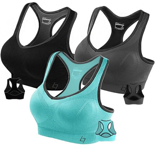 FITTIN Racerback Sports Bra for Women- Padded Seamless Activewear Bras for Yoga Gym Workout Fitness - Support Comfortable Removable Pads Tops for Teenager Girls Aged 15-20 - Gifts for her