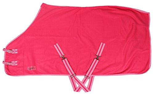 Fleecedecke, Abschwitzdecke, Fohlendecke, Minishetty mit kreuzgurtung, fuchsia, Gr. 75 cm