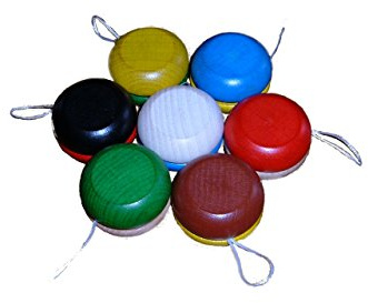 Holzspielzeug Yo-Yo Rot-Weiß BxT 5x3cm NEU Holzspiel Geduldsspiel Geschicklichkeitsspiel Holzyoyo Spielsortiment Spiele Holz Seiffen Erzgebirge Spielzeug Strategiespiel Bauspiel Holzges