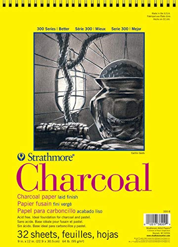 Strathmore Charcoal Spiral Paper Pad 9 x 12-inch, 32 Sheets, Multicolor, 9x12