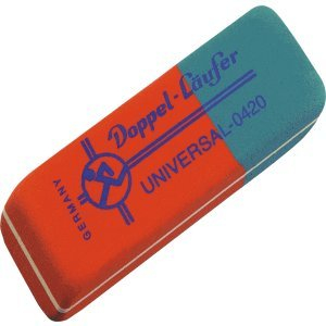 Läufer 20 x Radiergummi doppelt 75x24x10mm rot/blau