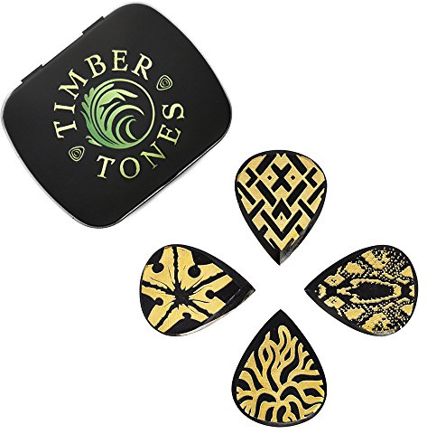 Timber Tones TTTRBTMT6 Tribal Mixed Tin of 4, Luxus Plektrum/Plektren