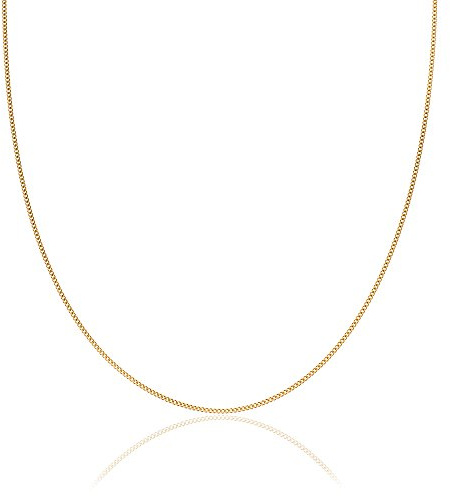 2mm 18K gold plated on solid sterling silver 925 Italian diamond cut FLAT CURB link chain necklace bracelet anklet with spring ring clasp