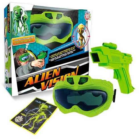 PLAY FUN BY IMC TOYS Alien Vision, Juego Interactivo con Máscara 3D y Pistola Láser, Diviértete Eliminando Aliens y Superando Niveles, Juguete Regalo para Niños y Niñas de+5 Años