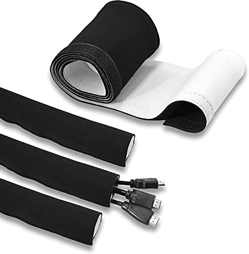 TPFNet Premium Klett-Kabelbinder + Neopren-Kabelschlauch, 37 mm Durchmesser, 1 Packung und 3 Stück