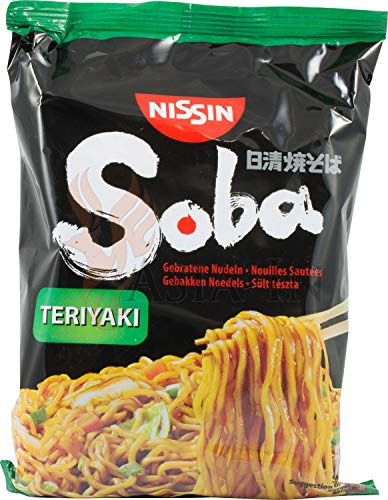 Nissin Teriyaki Soba Nouilles 110 g plus riz parfumé Asia-In original de Thaïlande (100 g)