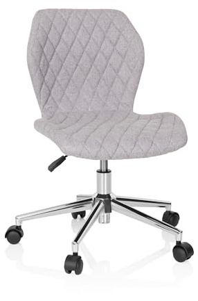 hjh OFFICE 670951 Kinder- und Jugendstuhl Joy II Stoff Hellgrau Schreibtischsessel mit Rollen, mitwachsend